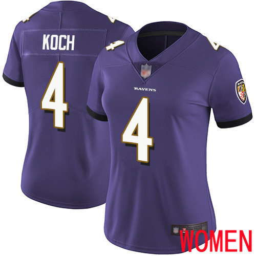 Baltimore Ravens Limited Purple Women Sam Koch Home Jersey NFL Football #4 Vapor Untouchable->baltimore ravens->NFL Jersey